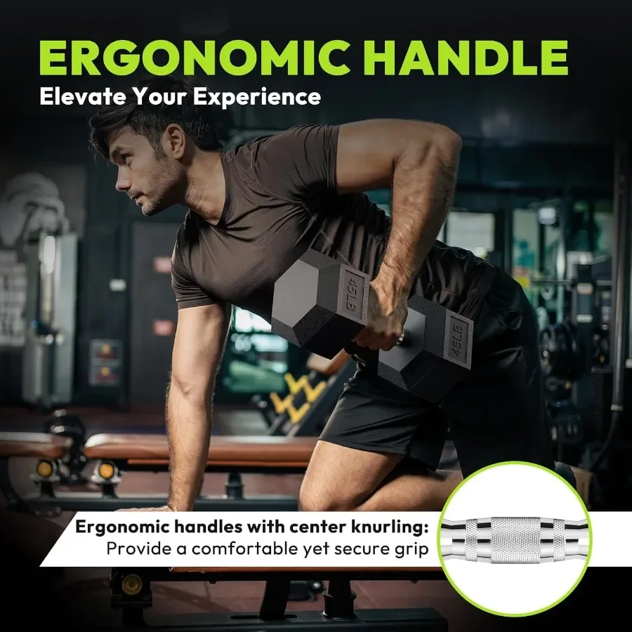مجموعة الدمبل السداسية 2.5400 رطل المطاط المغلفة ممارسة اللياقة البدنية الدمبل الأوزان مجموعة من 2 وزن اليد لتدريب القوة #6
