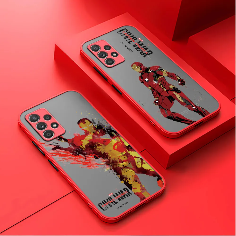 Marvel Tony-Stark Iron--Man phone case for Samsung Galaxy A33 A24 A13 A52 A53 A70 A73 A22 A12 A42 Protective Sleeve Cover funda