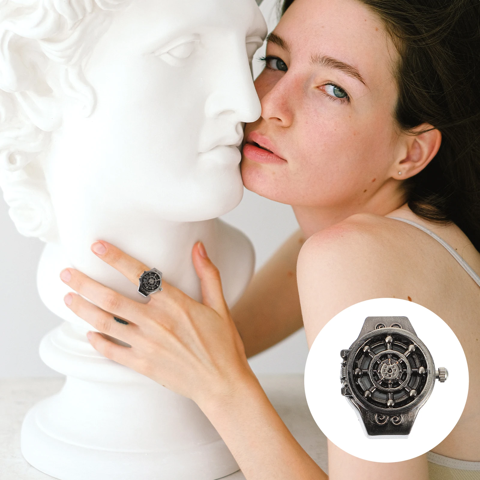 

2 Pcs Watches for Men Rudder Ring Chic Luxury Casual Decor Decorative