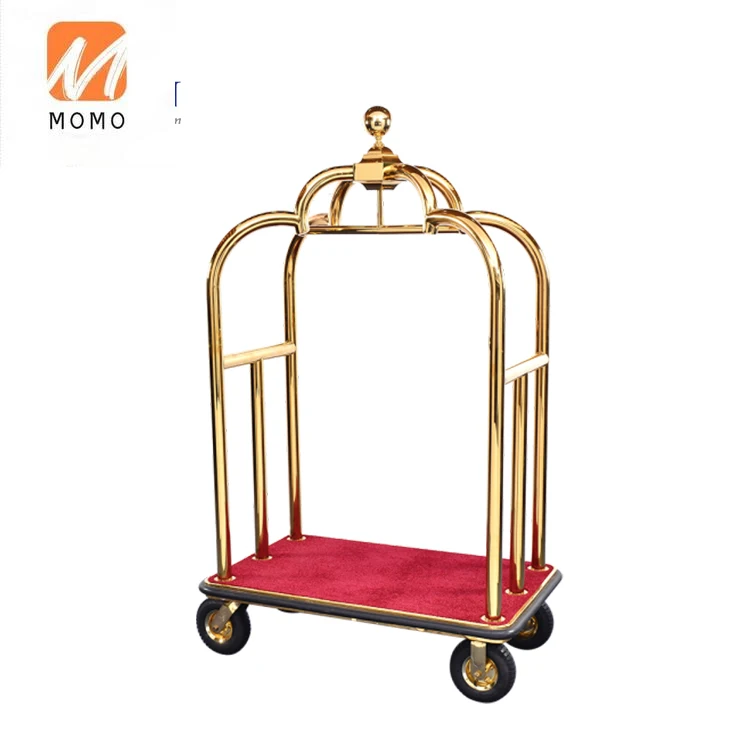 Stainless Steel Hotel Crown Luggage Cart/Birdcage Trolleys Luggage Carts