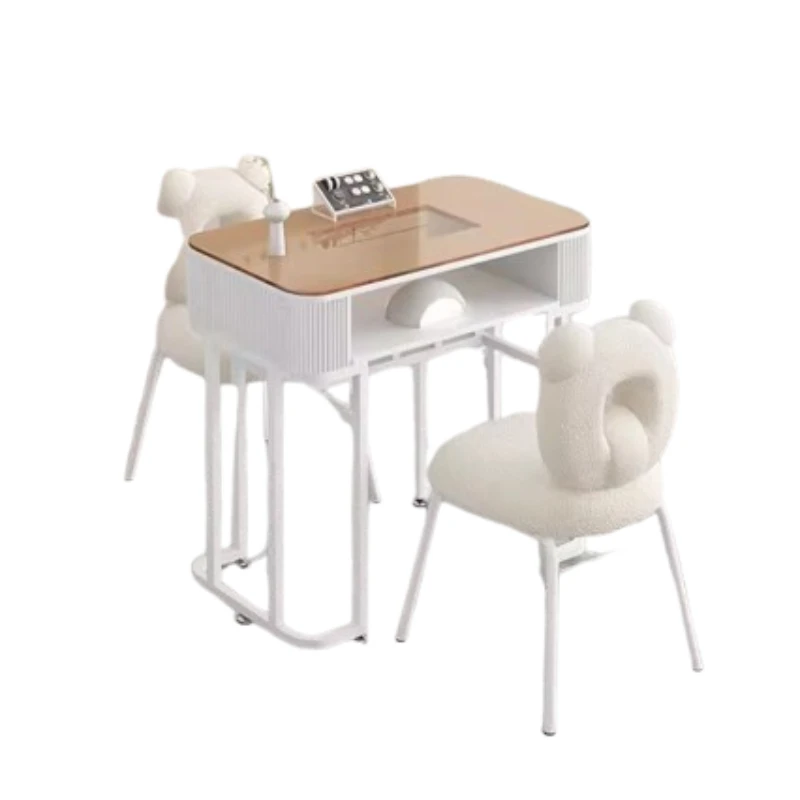 درج منظم طاولة مانيكير استقبال مربع مقاوم للماء مكتب الأظافر تنظيف سهل التنظيف أثاث صالون Nageltisch