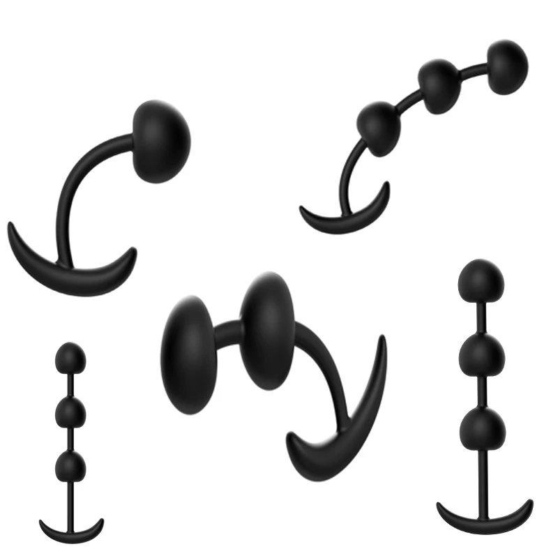 1/2/3 Wearable Anal Beads With Steel ball Ass Dilator Silicone Butt Plugs Anal Plug Buttplug Annals Training Sex Toys For Women
