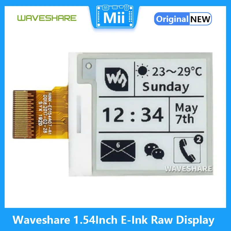 Waveshare 1.54/2.13/2.7/2.9/7.5/7.8/9.7/10.1 Inch E-Ink Raw Display 200x200 Pixels e-Paper Bare Screen