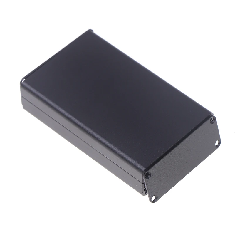 Aluminum PCB Instrument Box Enclosure Electronic Project Case Panels Screws DIY Built-in Grooves Black 80x50x20mm