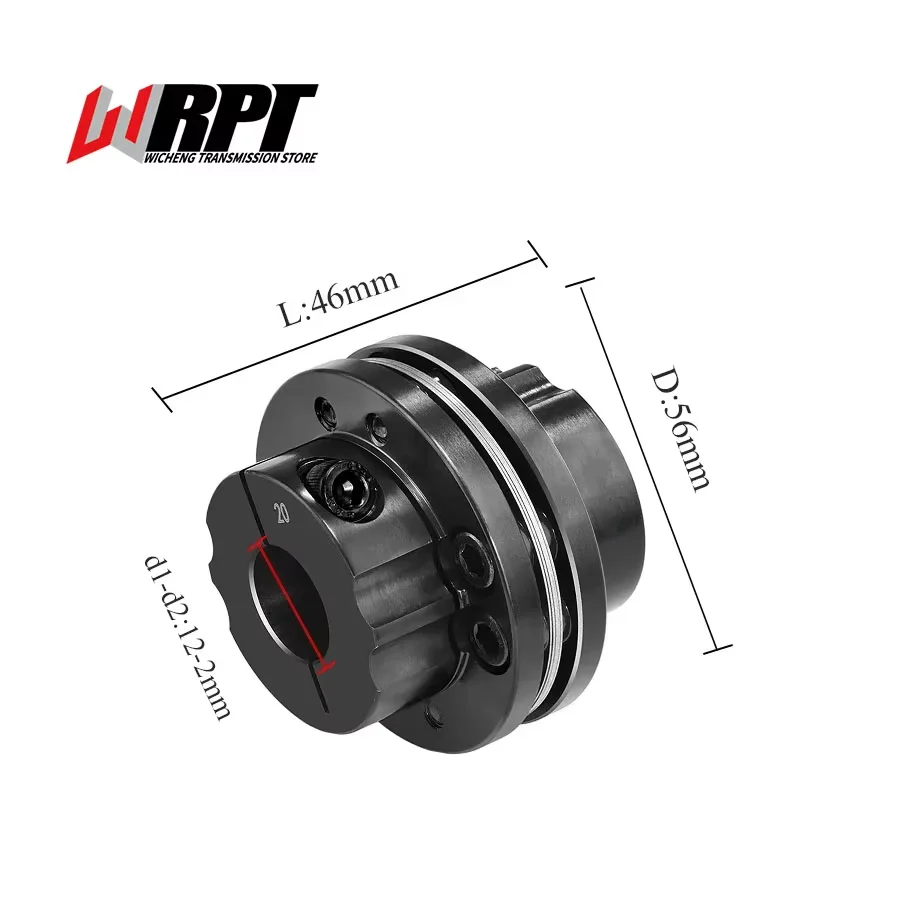 CSTBGC 45# Steel Step Single Diaphragm Coupling 8 Hole High Torque Flange Servo Motor Screw Elastic Coupler CSTBGC-56X46