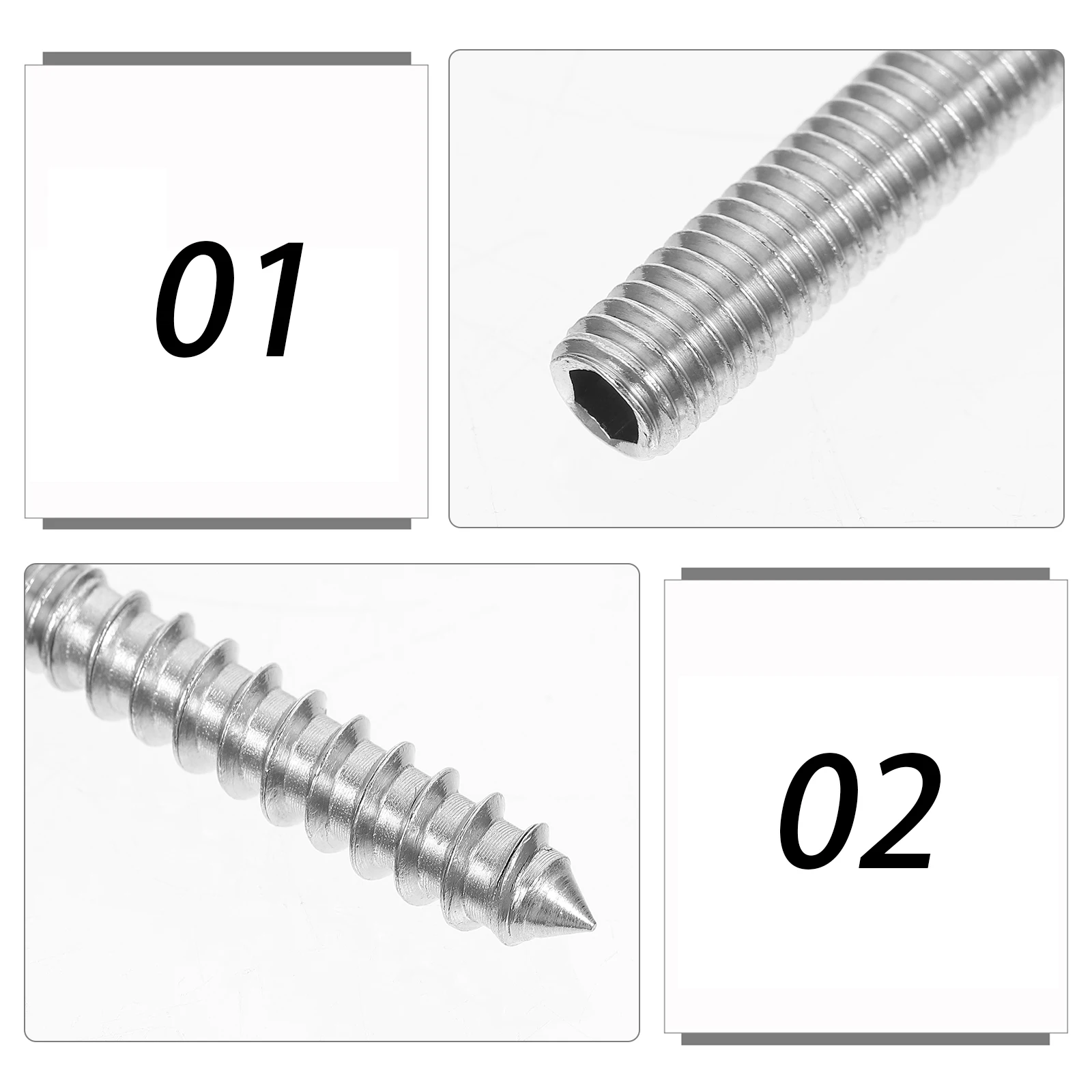 

6pcs M6*60 Double Ended Socket Screws Self Tapping Hanger Bolts Furniture Corrosion Resistant Smooth