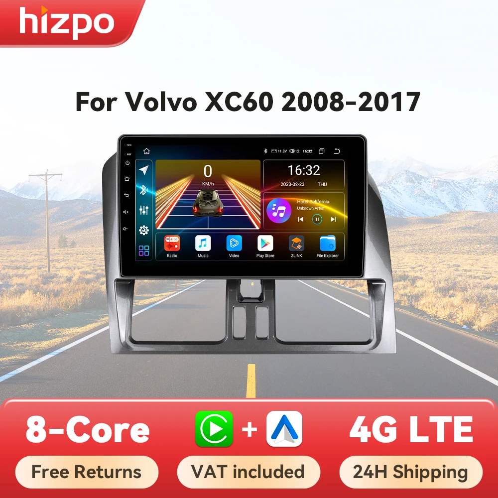 Hizpo Car Intelligent Systems Radio For Volvo XC60 que 1 2008 - 2017 CarPlay Android Auto GPS Navigation Wifi No 2 din 2din DVD