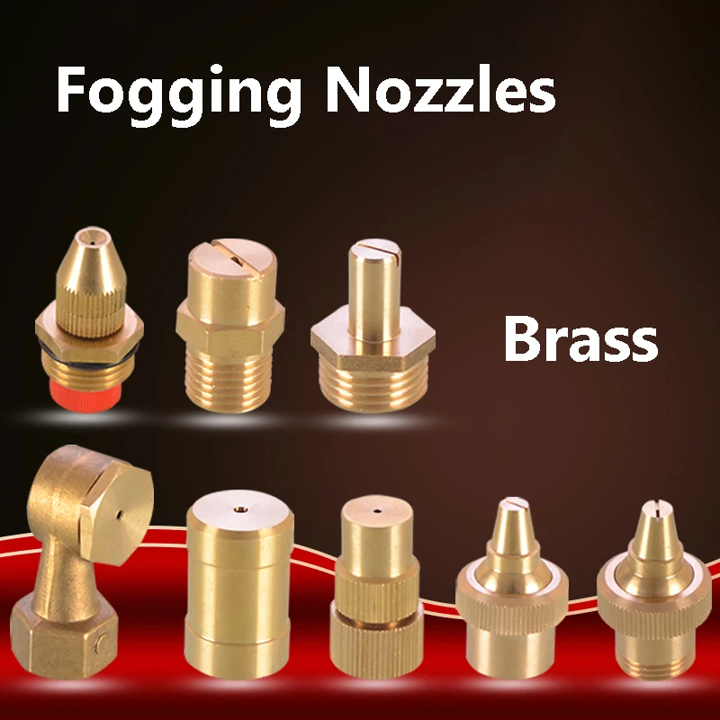 Brass Hose Connector Misting Nozzle Adjustable Agricultural Mist Spray for Irrigation Humidify Dust Disinfection Watering Tools