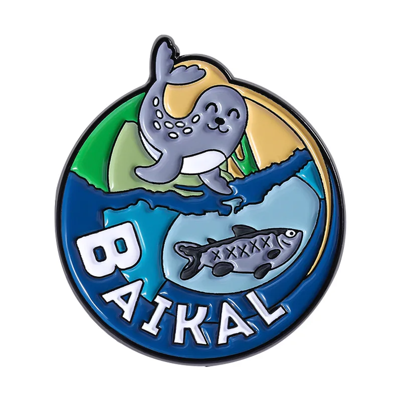 شخصية بحيرة بايكال المينا دبوس لطيف شبح شارة حقيبة الظهر الملابس بروش الكرتون اكسسوارات مجوهرات هدايا للأصدقاء #4