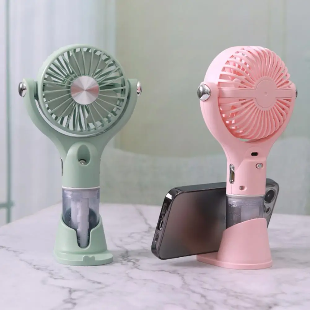 Portable hand-held spray fan with humidifier -4-speed adjustment, USB charging small fan, suitable for office or travel