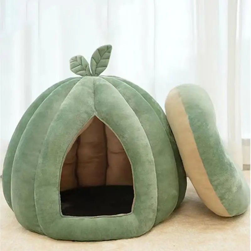 Pet House Pumpkin Cat Nest Winter Warm Cat House Enclosed Cat Bed Cat Cave Pets Tent Cozy Cave Nest Small Dog House