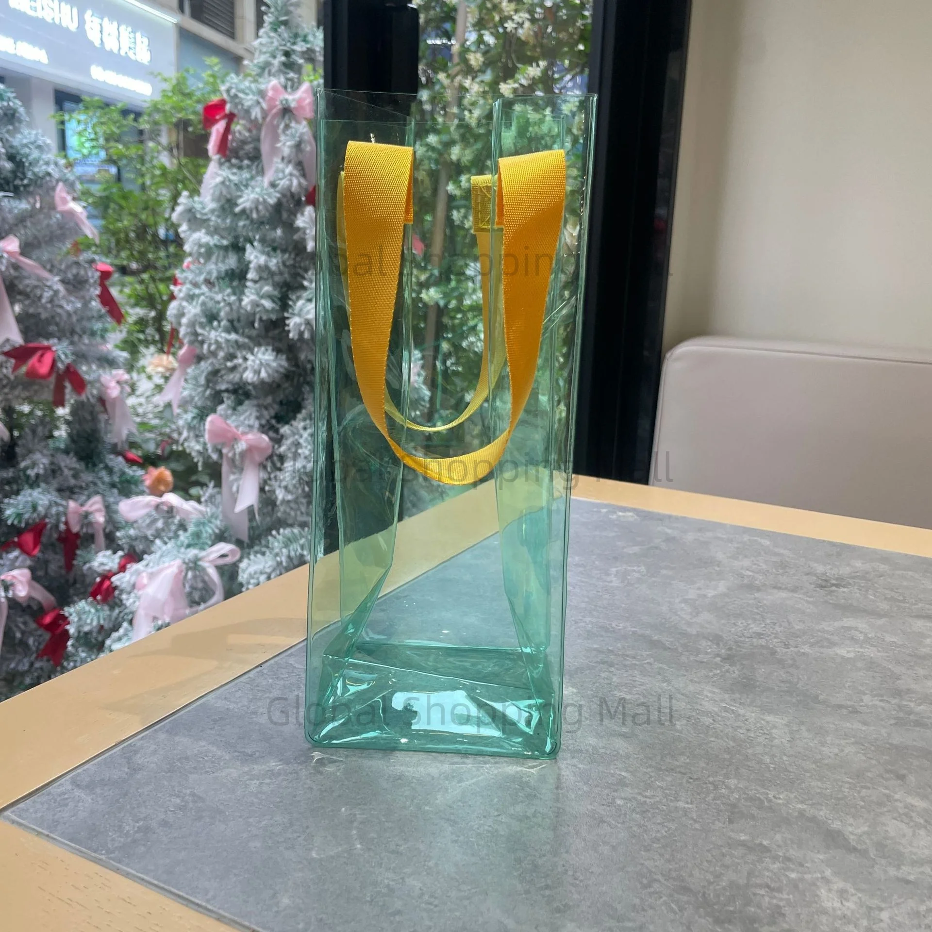 الشريط يده 1 قطعة كيس النبيذ الجليد المحمولة Giftbag النبيذ حقيبة باردة مع مقبض ل الشمبانيا البيرة الباردة النبيذ الأبيض المشروبات المبردة