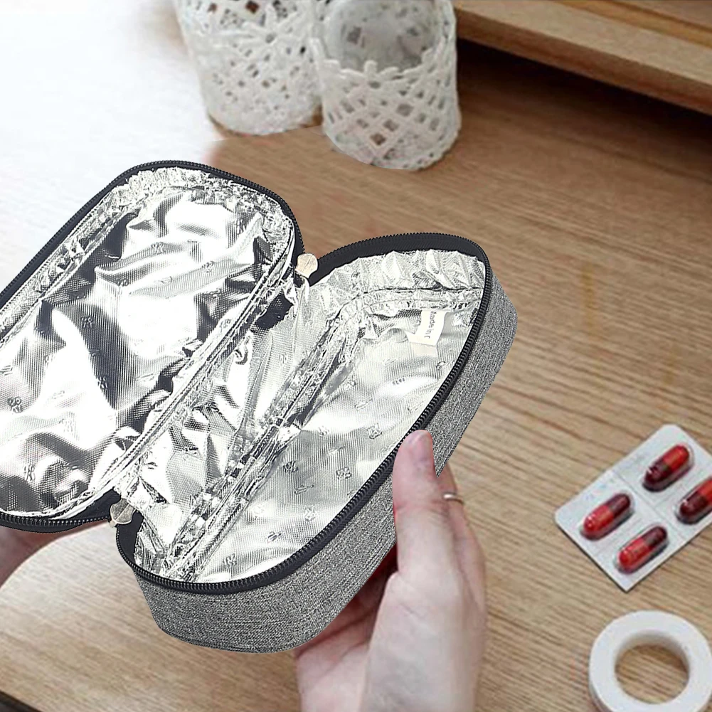 Mini Ice Case Insulin Insulation Storage Bag Camping Hiking for Diabetes People Aluminum Film Insulin Freezer Pouch