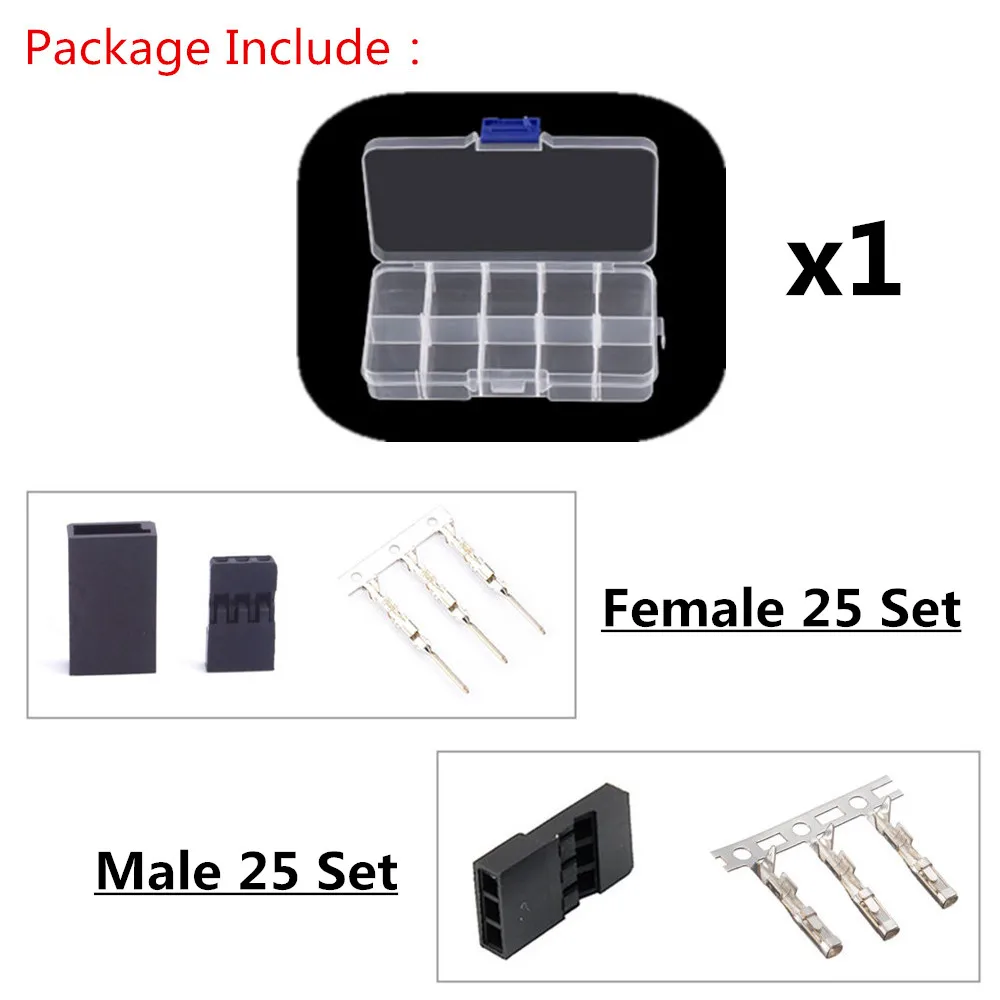50PCS DIY Servo Verlängerung Kabel JR/Futaba Stecker Männlich/Weibliche Stecker mit 2,54 Terminal für RC Roboter flugzeug Auto Servo ESC – Detail 3