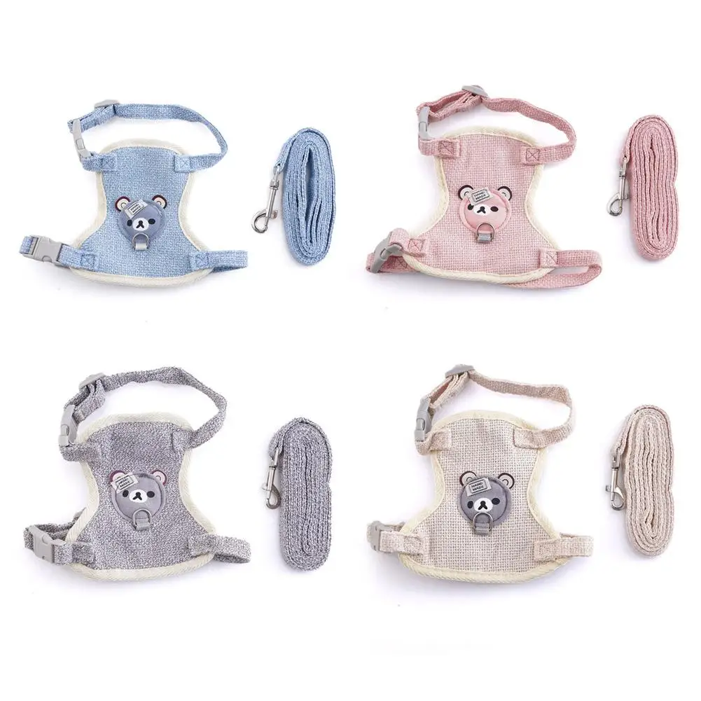 Niedliche Kleintier-Weste mit Brustgurt, Hundeleine, Zugseil, Gehgeschirr für Hunde, Katzen, Hasen, Weste mit Geschirr, Pudelhalsband, Hundezubehör
