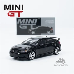 MINI GT 1:64 Honda Civic Type R Crystal Black Pearl 2023 W/ Advan GT Wheel  LHD Model Car