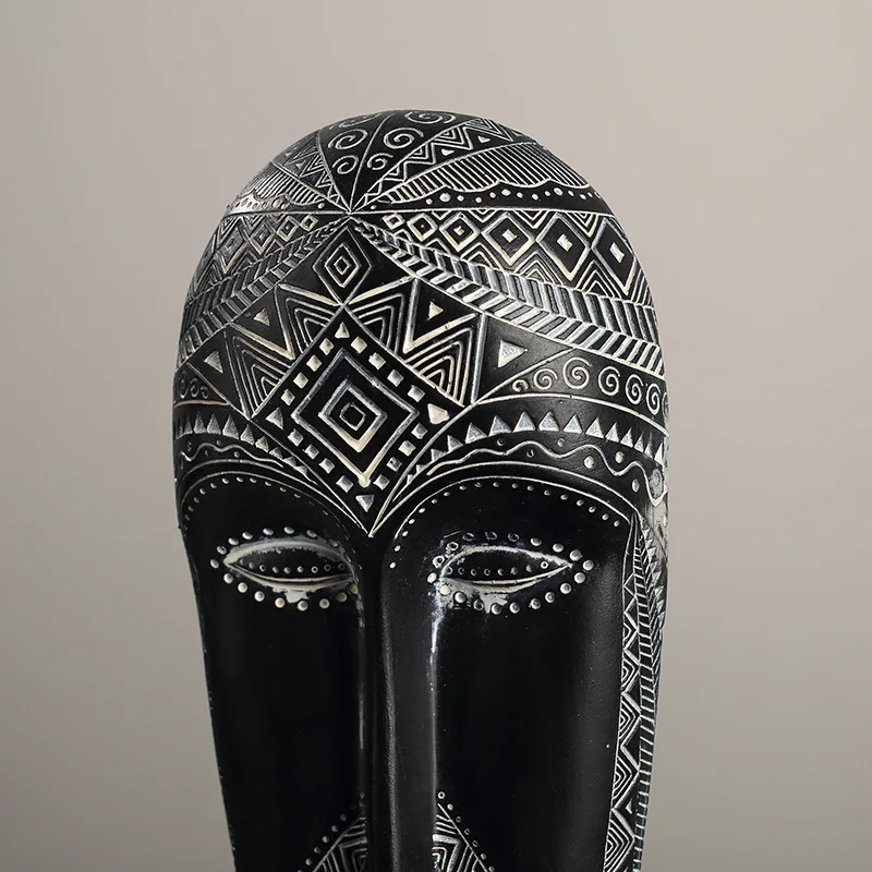 Abstract African American Style Resin Sculpture Mask Ornament Classical Art Handicraft Home Decor Gifts