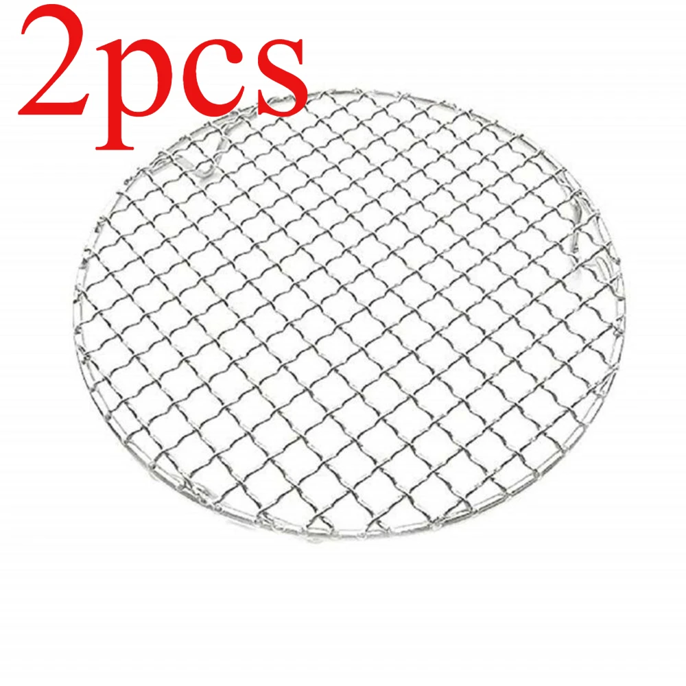 Round Cooling Baking BBQ Rack 304 Stainless Steel Wire Oven Grill Sheet Grill Stand Roasting Rib Double Layer Rack Skewer Baking