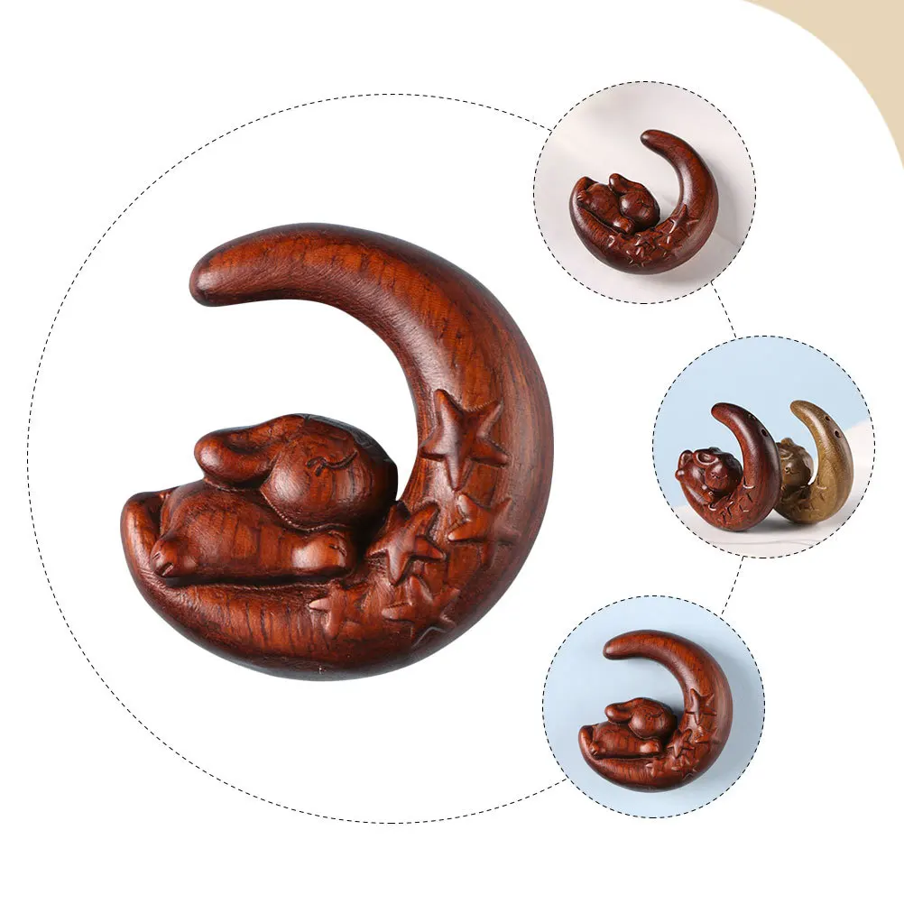 

Wooden Pendant Retro Hanging Decor DIY Crafts Keychain Charm Wooden Bunny Creative Ornament Rabbit Pendant