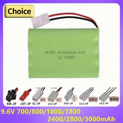 700mAh 800mAh 1000mAh 1800mAh 2400mAh 2800mAh 3000mAh 9.6V Ni-Cd Ni-mh batteria per RC Toy Car illuminazione elettrica sicurezza facciale