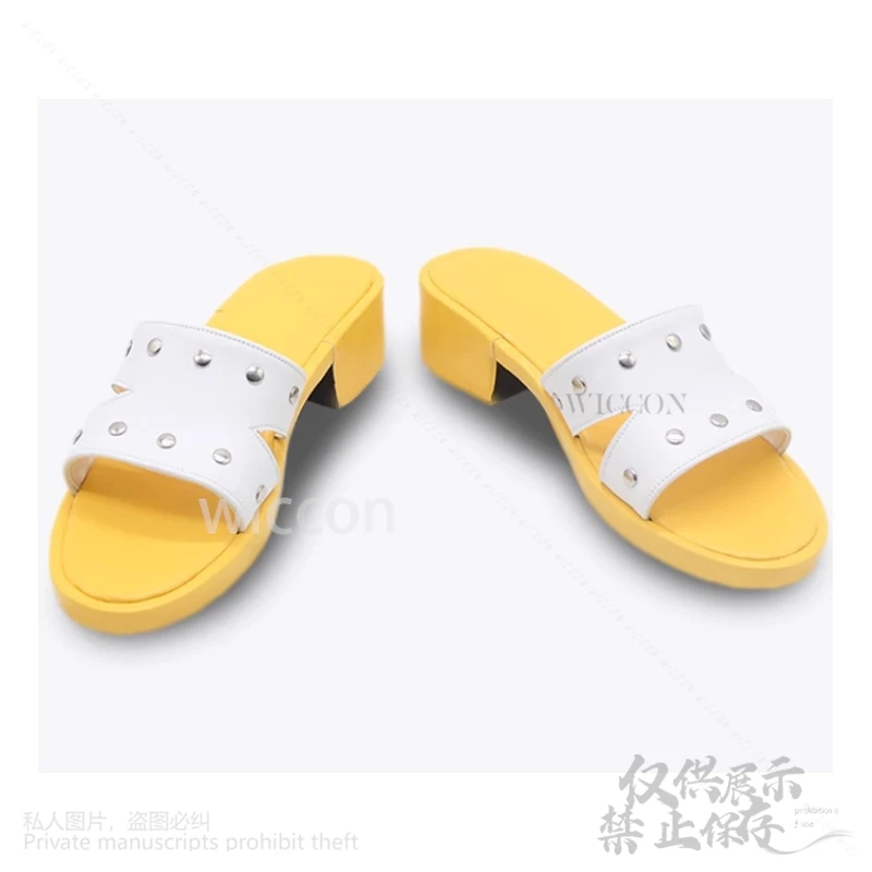 Anime Dandadan Cosplay Seiko Ayase Costume Shoes Boots Yellow Casual Slippers For Women Girls Role Play Christmas Customized