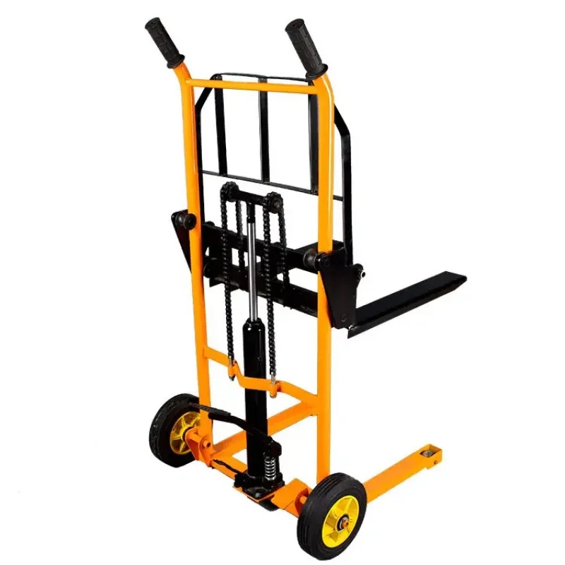 Custom Hand Hydraulic Lightweight Portable Mini Manual Pallet Lifter Small Forklift Stacker For Material