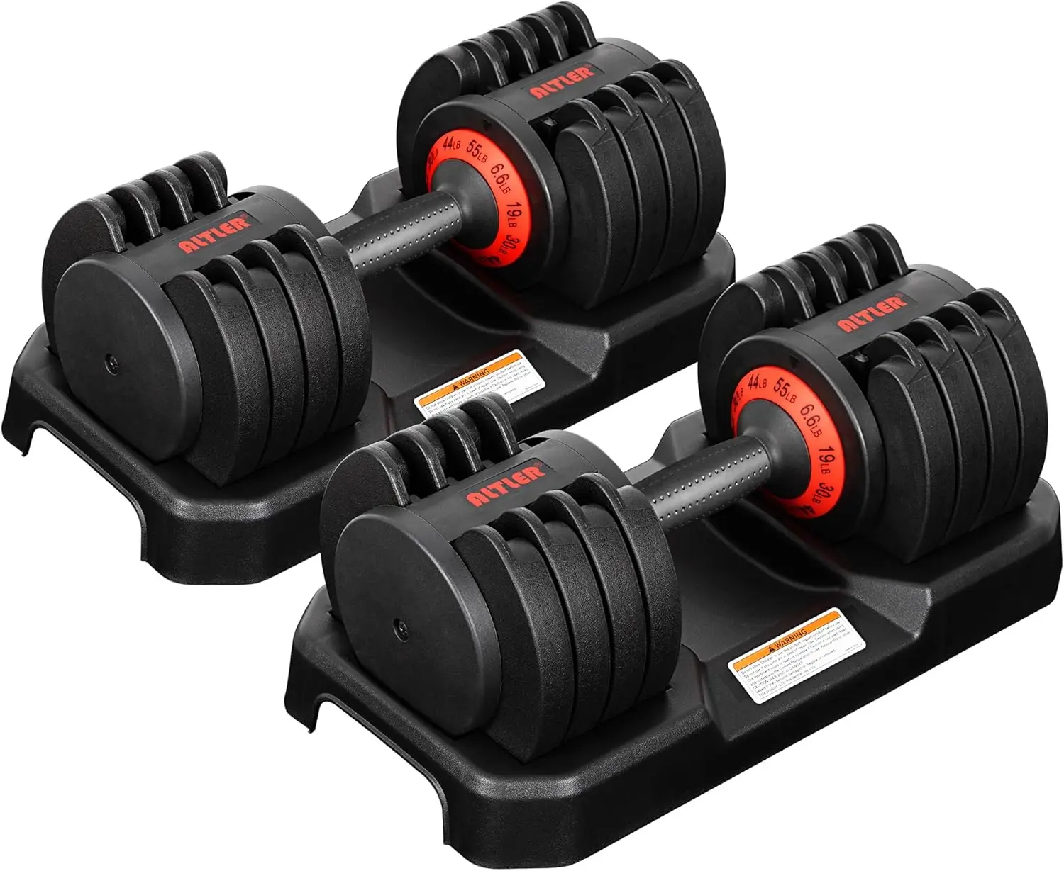 Adjustable Dumbbell, 55LB Dumbbell Set with Tray for Workout Strength Training Fitness, Adjustable Weight Dial Dumbbell with Ant