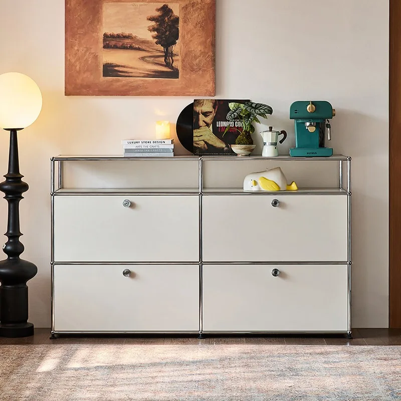 Modern simple stainless steel side cabinet, medieval module TV storage cabinet, chest cabinet