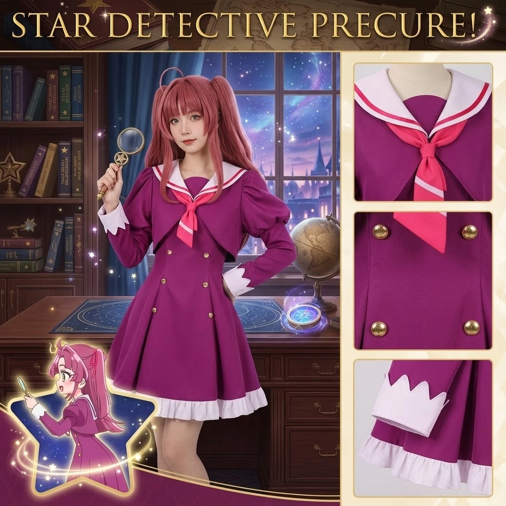 

Костюм школьницы-детективки Star Precure Cure Arcana Shadow, платье Лолиты, наряд для женщин и девушек, кавайный образ для Хэллоуина и сценических выступлений