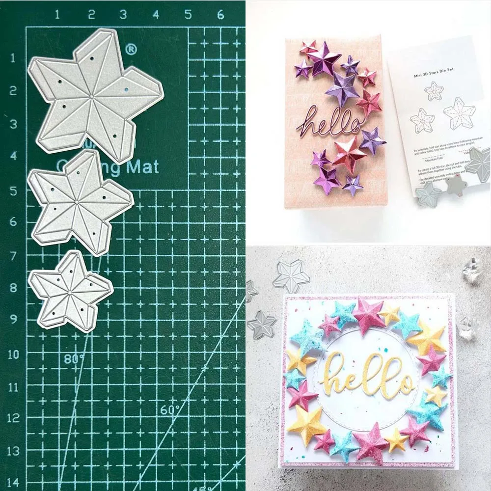 Fünfzackiger Stern Blumen Metall Stanzformen Schablone DIY Scrapbooking Karte Dekoration handgefertigt