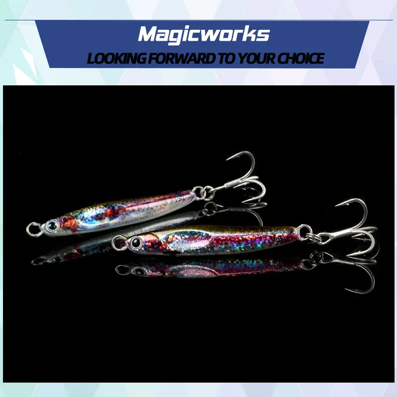 Magic Works-Señuelos de Pesca 2024, plantilla de Metal, 10G, 15G, Perch, cebos de pesca Esfishing, Shore Micro Sea Tackle, Hard Artificial