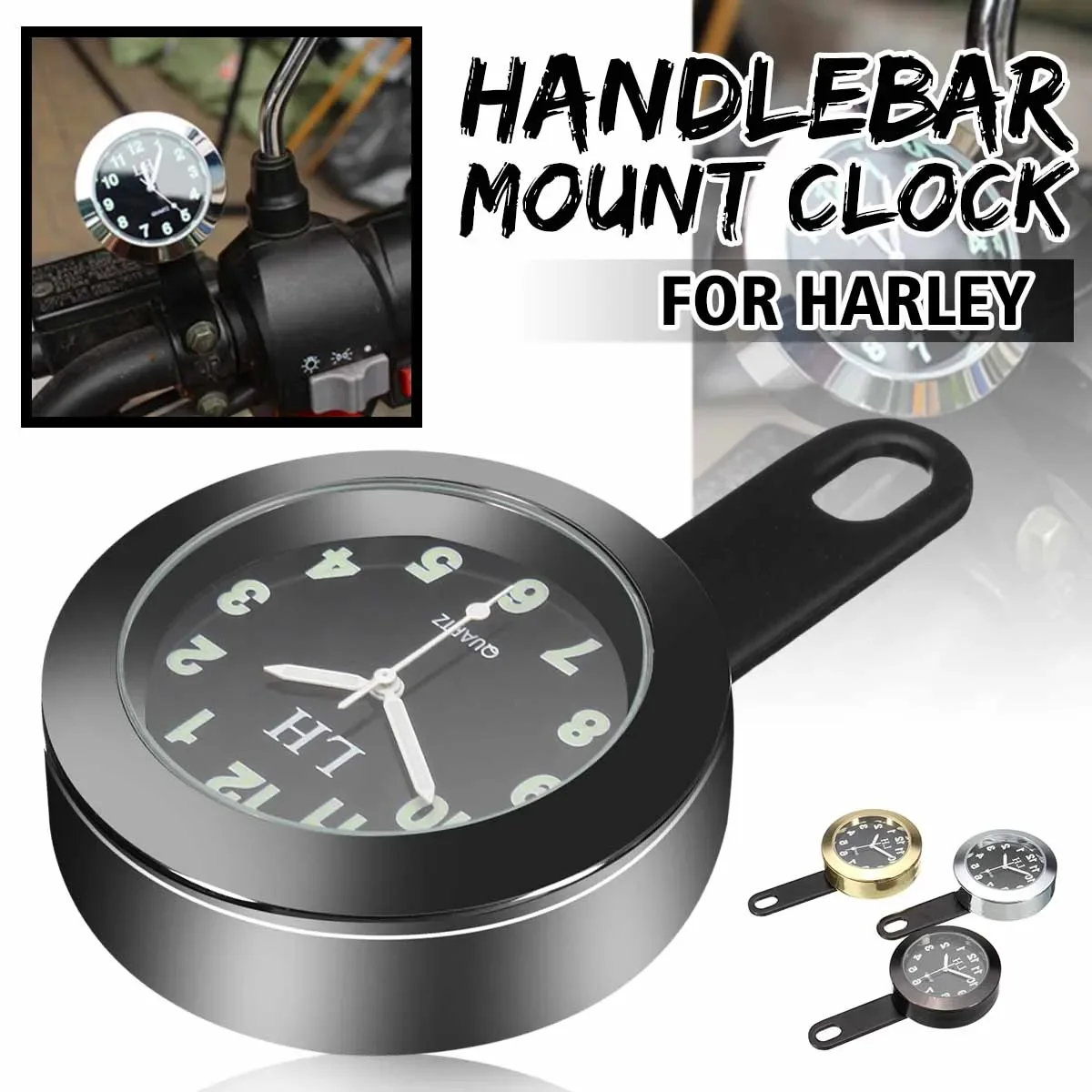 

NEW Waterproof Motorcycle Bike Dial Clock Bracket For Honda Suzuki Yamaha Gold Silver Black