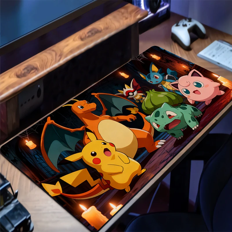 

Desk Mat Carpet Desk Accessories Gamer Mausepad P-Pokemons P-Pikachus & G-gengar Mouse Pad Mousepad Office Table Mouse Mat