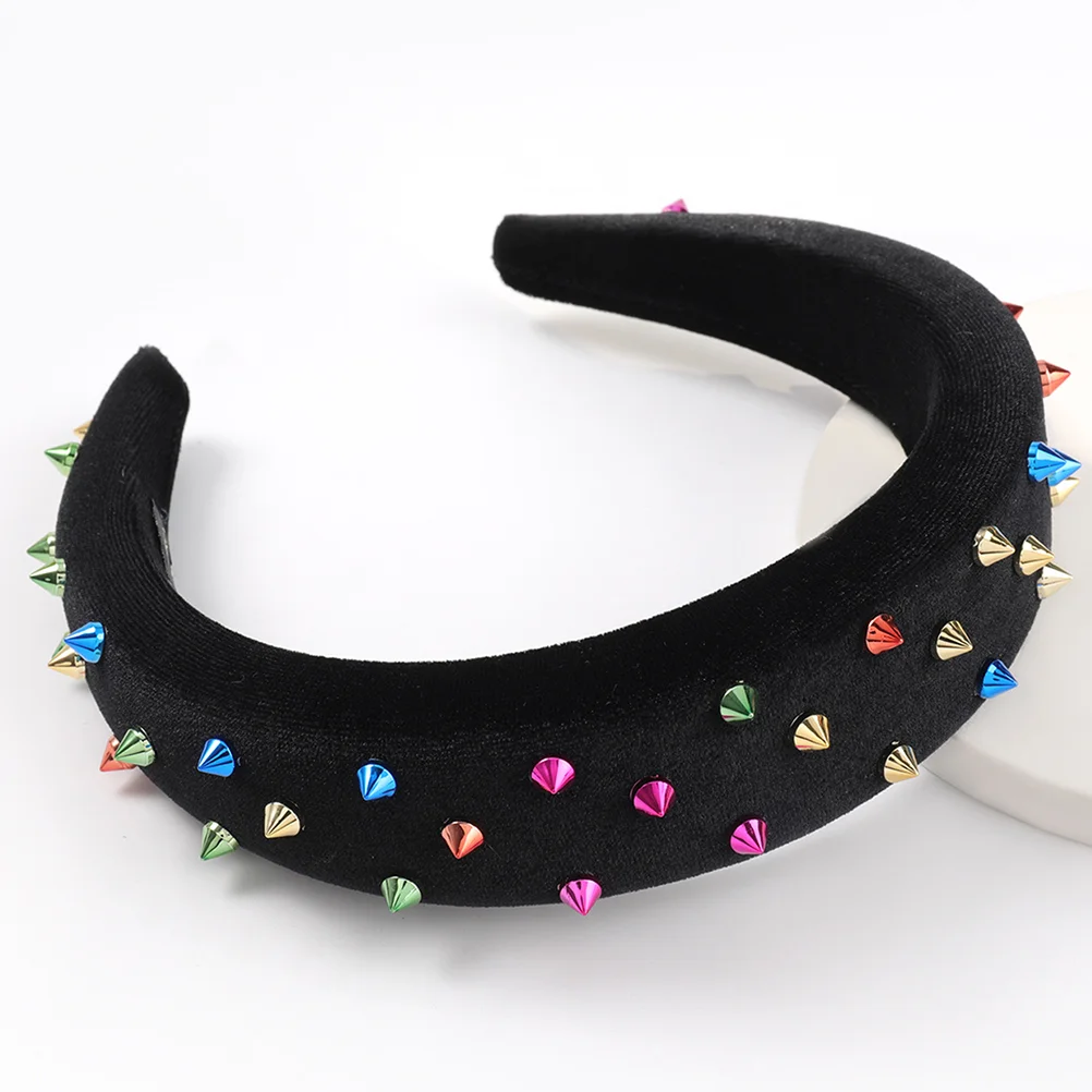 Acrylic Rivet Headband Wide Sponge Hairband Headpiece Hair Band Hair Ornament wide sponge headband wide sponge hair band