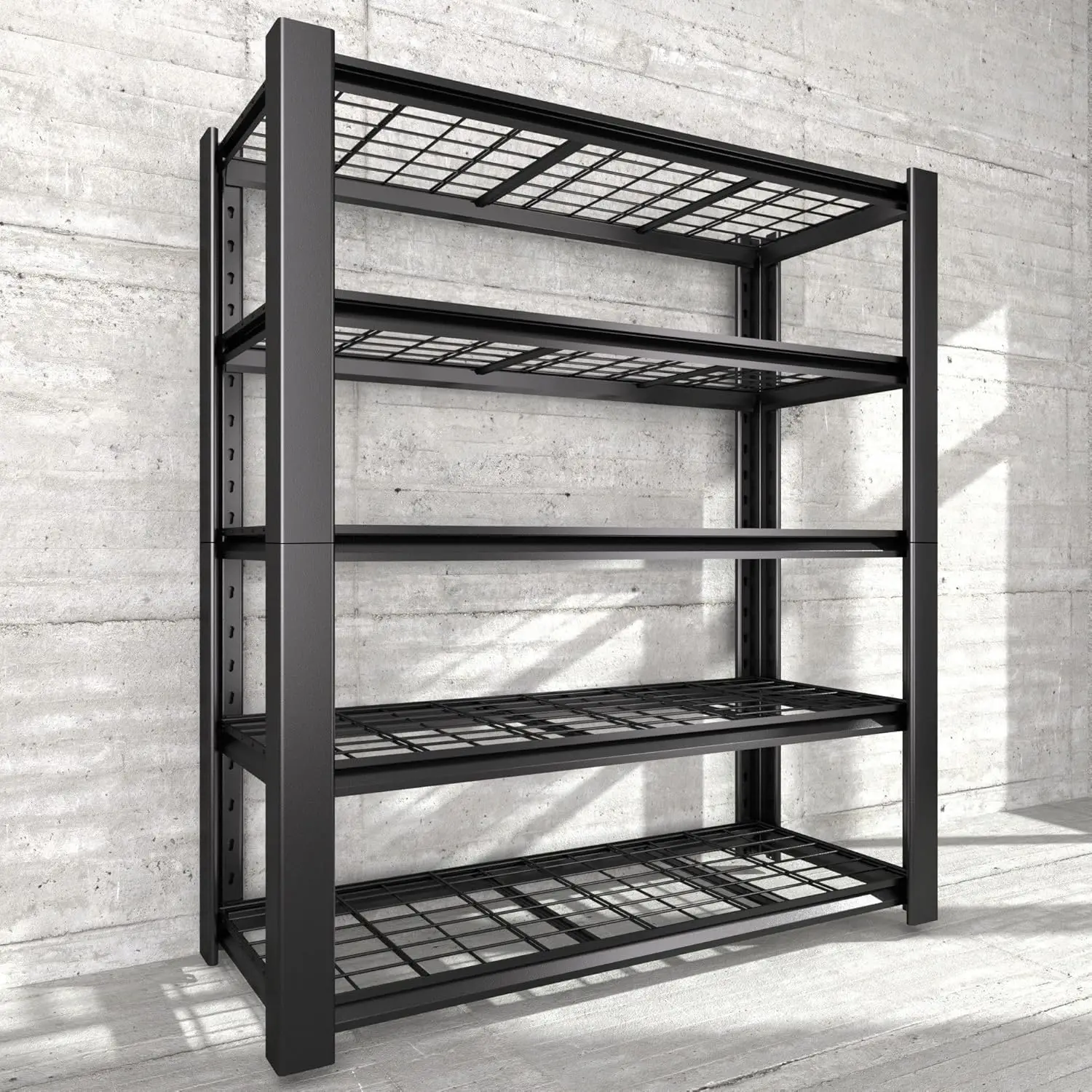 Duty Garage Shelving Unit with Wire Grid Shelves, 76.6