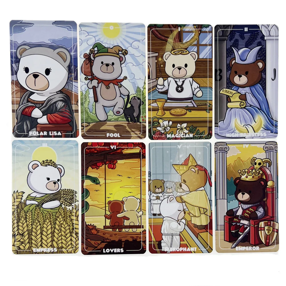 Teddy Tarot cards orange Edge Tarot Oracle Cards A 78 DECK Tin Metal Box Party Personal Entertainment Women Girls Cards Game