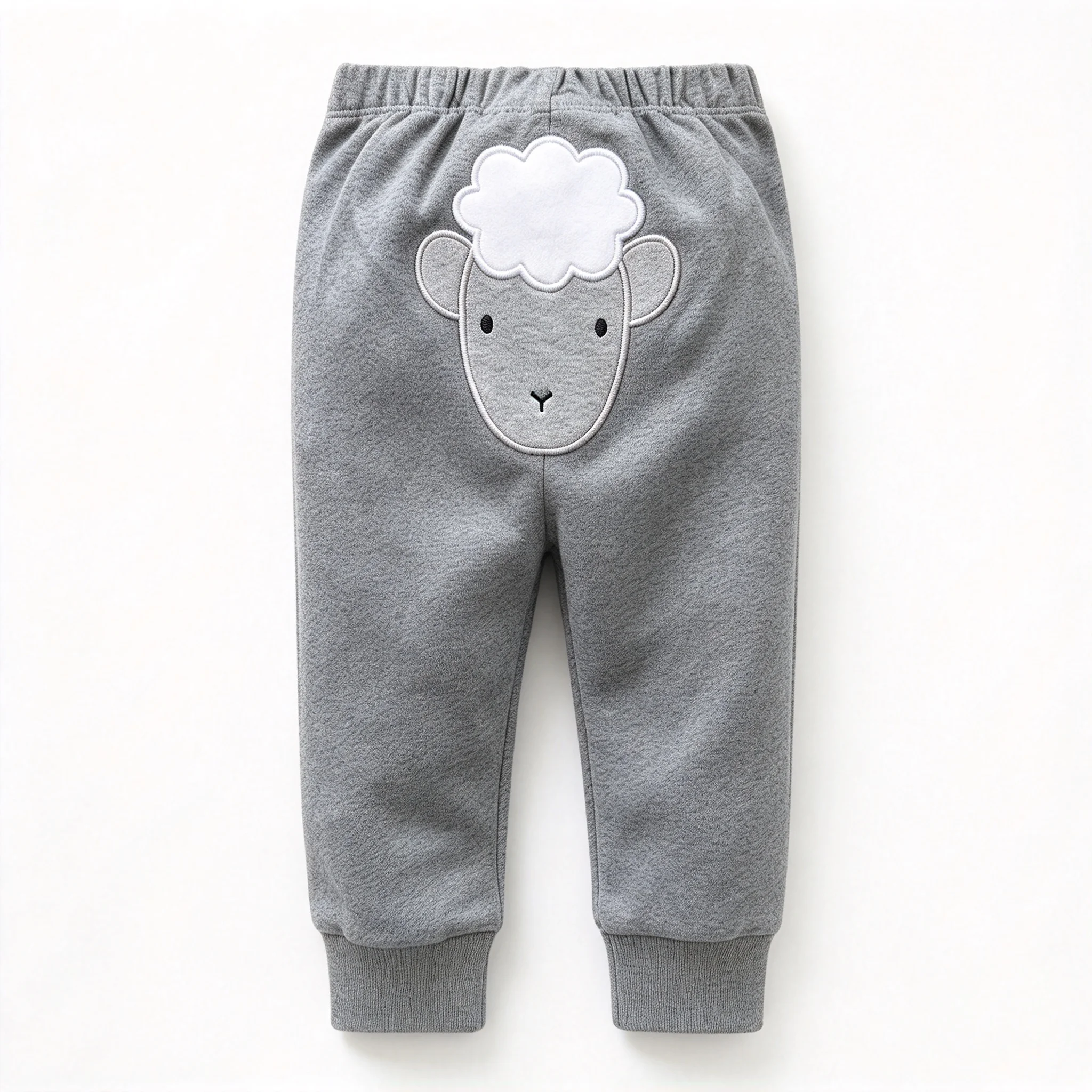 Infant Soft Cotton Butt Pants 3~24M Newborn Kids Cartoon Sheep Applique Trousers Elastic Cuff Casual Pants