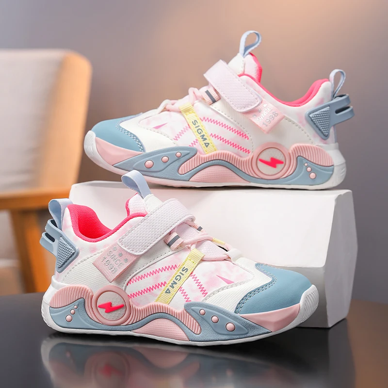 

Детские люксовые кроссовки для девочек, спортивная обувь, новинка 2026 года, весенние кожаные легкие школьные спортивные туфли для девочек 4-12 лет