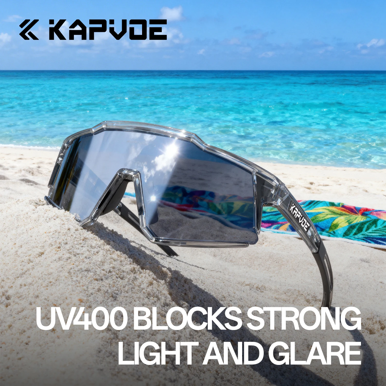 KAPVOE UV400 Polarisierte Blendschutz-Sonnenbrille Wassersport Stylische Outdoor-Freizeitbrille Surf- Angler- und Fahrerbrille