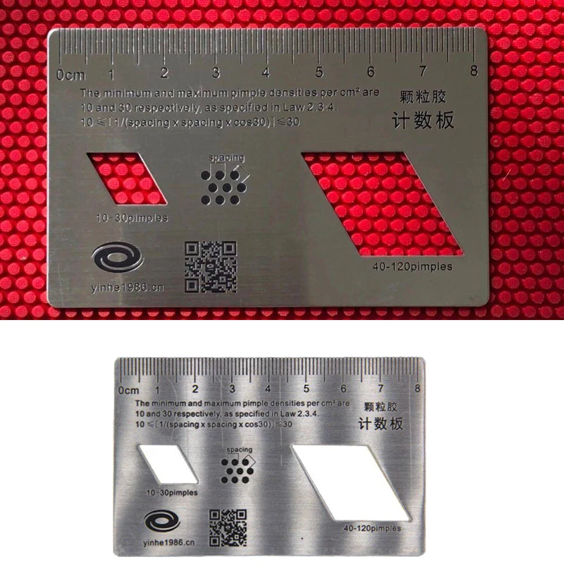 

YINHE ITTF Approved Table Tennis Long Pips Rubber Measuring Card Referee Tool Stainless Steel Professional Rubber Inspection