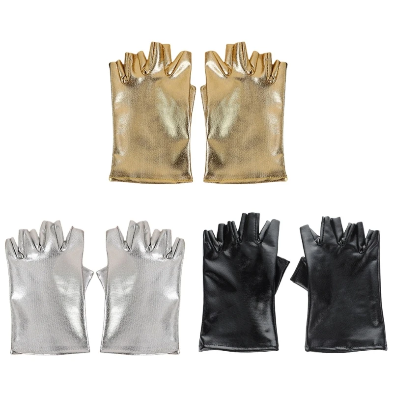 2pcs Long Half Finger Leather Gloves Stage Performances Mittens Halloween Gloves Drop Shipping