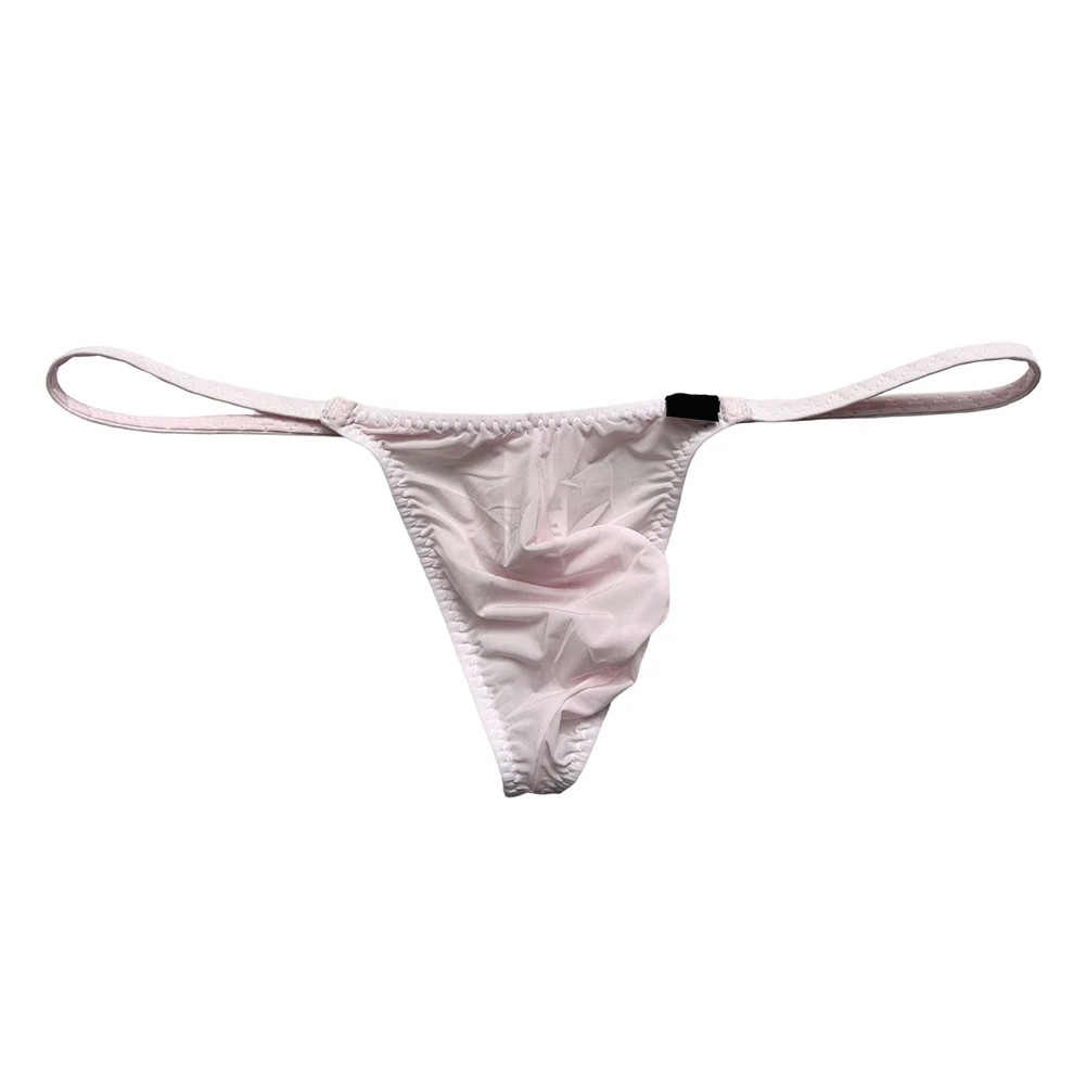 

Мужские прозрачные трусы-стринги из ледяного шелка с сетчатыми вставками, с анатомическим мешочком, очень сексуальное эротическое белье