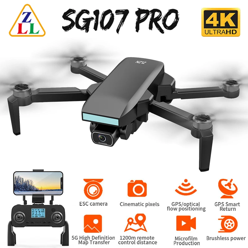 ZLL SG107 Pro GPS Drone 4K Profissional ESC HD Camera FPV Drones Optical Flow 5G Wifi Brussless RC Quadcopter VS L900 Pro SE Max