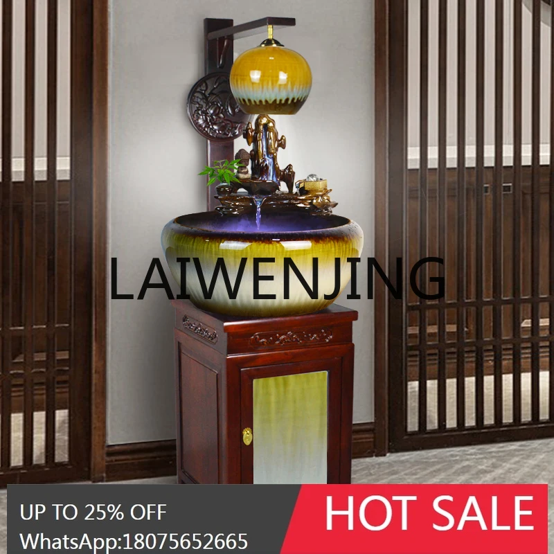 RWJ Ceramic Circulating Water to Generate Wealth Floor Large Landscape Goldfish Bowl Turtle Jar