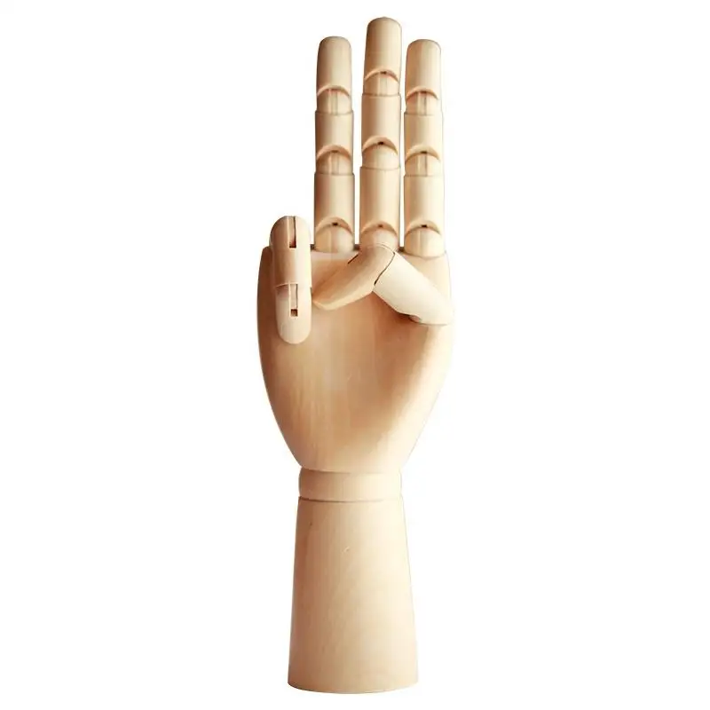 Home decoration wooden hand model Puppet man wooden movable articulated hand hanging ornaments