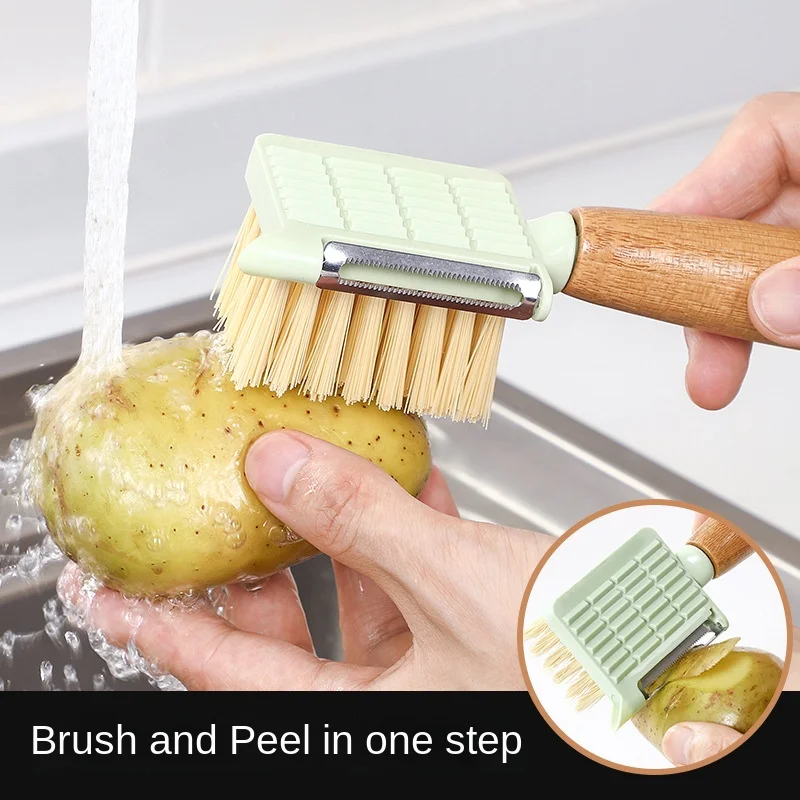 

Multifunctional Melon Fruit Peeler, Scraper, Home Peeler, Knife, Fruit and Vegetable Cleaning Brush, Peeling, 2 in 1, Kitchen