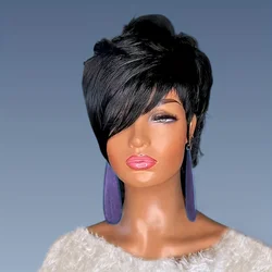 Mullet Wigs Body Wave Brazilian Remy Human Hair Wigs For Women Pixie Cut Wigs Full Machine Made Wig