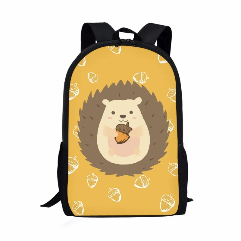 

Cartoon Hedgehog Pattern Print Backpack Students School Bag Women Men Casual Travel Rucksacks Teenager Daily Storage Backpacks