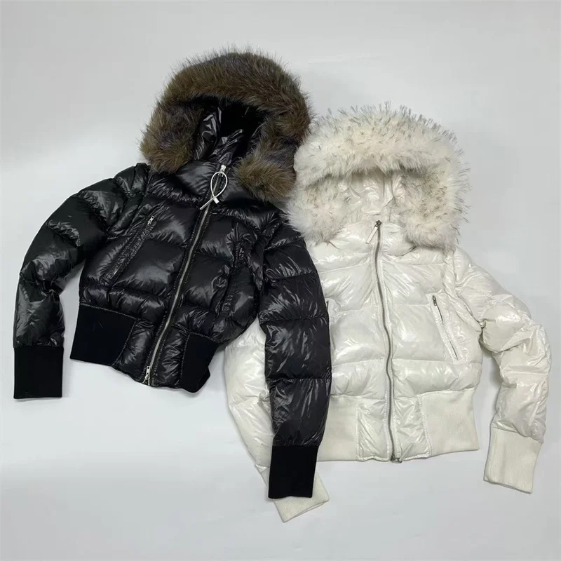 Dames winterjas Nieuw donsjack met afneembare mouwen voor 2025 Vos bontkraag donsjassen met capuchon 90 witte eendendons dikke jas