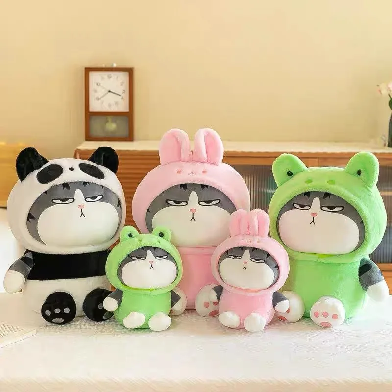 Creative Cosplay Pig Frog Panda Tabby Cat Plush Toy Squishy Hooded Bunny My Emperor Plushie Peluche Dress Animal Gift Birthday